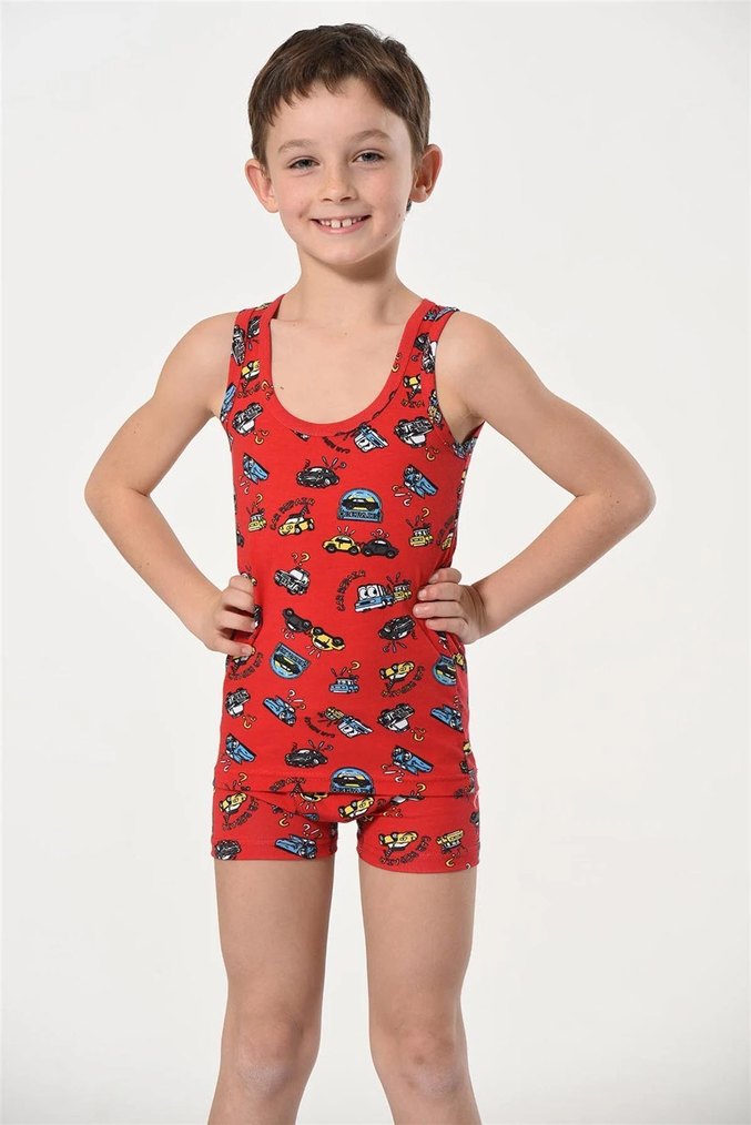 BebeDay Baskılı Mavi Erkek Çocuk Atlet Takımı - Görsel 2