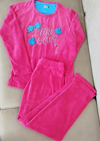 Kadın Uzun Kollu Peluş Pijama Takımı - Görsel 7