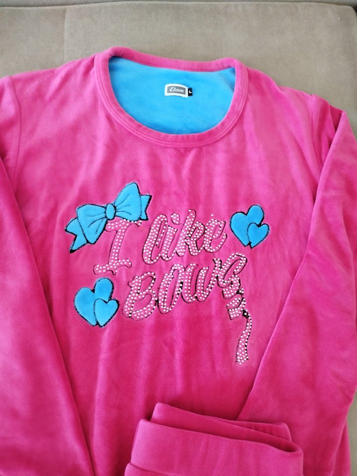 Kadın Uzun Kollu Peluş Pijama Takımı - Görsel 3