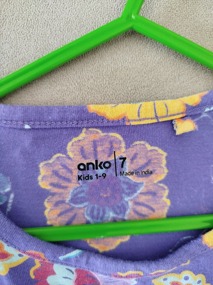 Çiçek desenli Uzun Kollu Kız Çocuk Elbise - Görsel 4