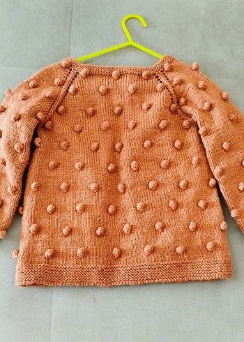 El Örgüsü Uzun kollu Kız Çocuk Triko Hırka - Görsel 2