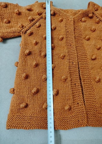 El Örgüsü Uzun kollu Kız Çocuk Triko Hırka - Görsel 6