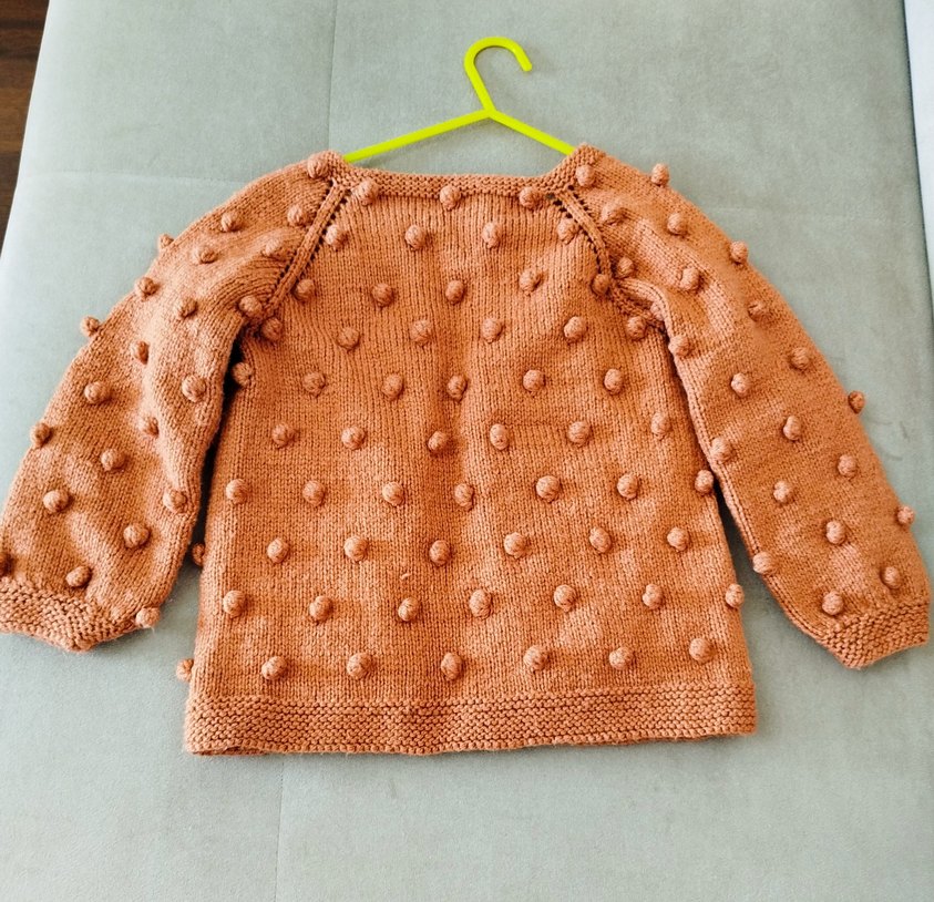 El Örgüsü Uzun kollu Kız Çocuk Triko Hırka - Görsel 2