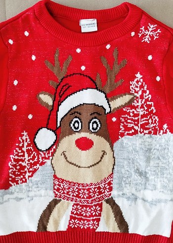 LCW Kız Çocuk Desenli Triko Kazak - Görsel 2