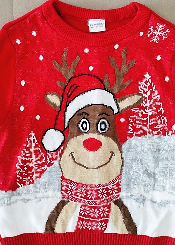 LCW Kız Çocuk Desenli Triko Kazak - Görsel 4