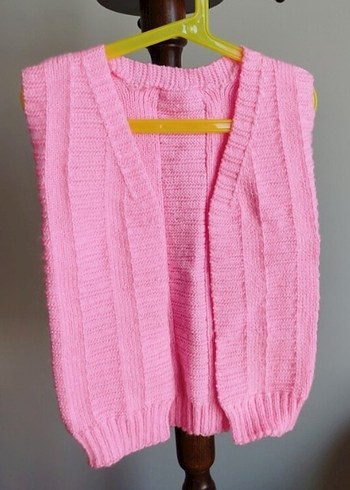 Kız Çocuk Desenli Nakışlı Triko Kazak ve Hırka - Görsel 4