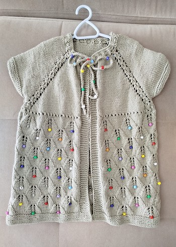 Kız Çocuk Desenli Nakışlı Triko Kazak ve Hırka - Görsel 6