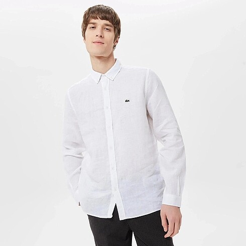 Lacoste orijinal beyaz gömlek