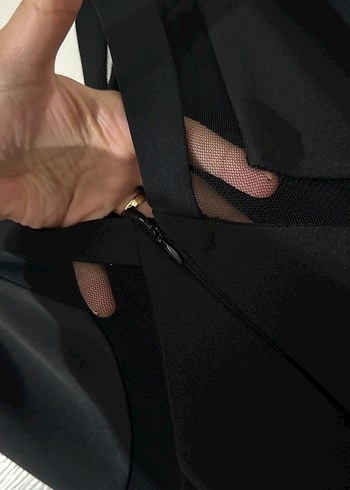 m Beden siyah Renk Balık Model Abiye