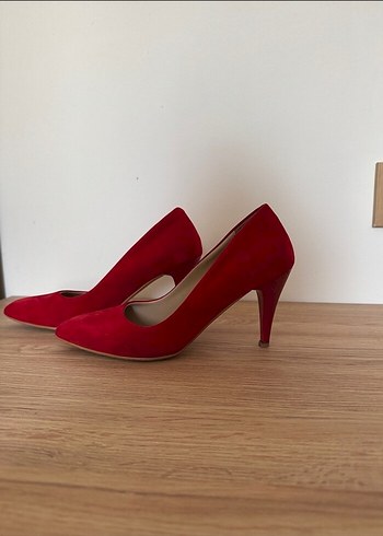 36 Beden kırmızı Renk Kırmızı Süet Stiletto Kadın Ayakkabı
