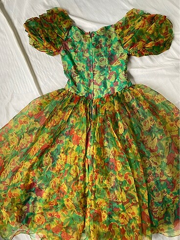 36 Beden yeşil Renk vintage elbise