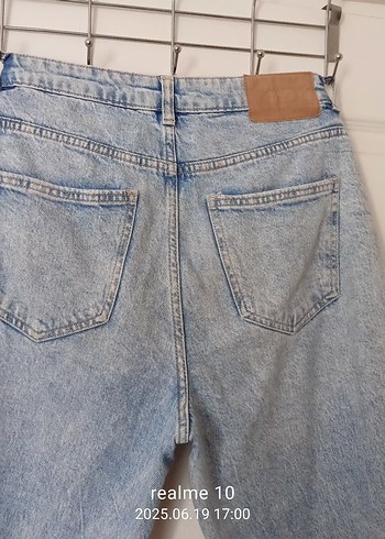 40 Beden mavi Renk Kadın Gri Mavi Denim Midi Pantolon