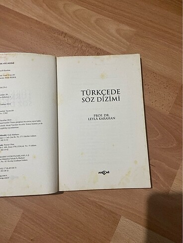  Beden Türkçede Söz Dizimi Leyla Karahan