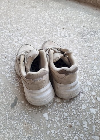 38 Beden çeşitli Renk Beyaz Bağcıklı Kadın Spor Ayakkabı Wedge Topuk