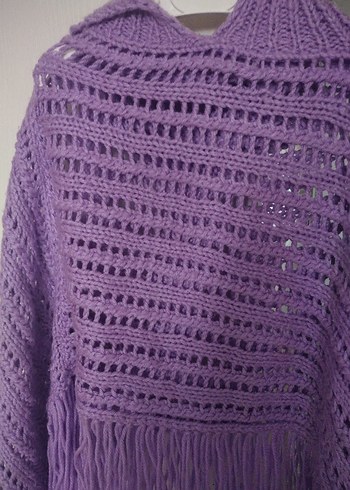 Mor Örgü Bohem Kız Çocuk Panço - Görsel 3