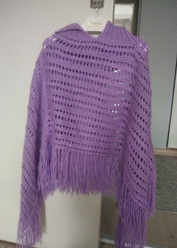 Mor Örgü Bohem Kız Çocuk Panço - Görsel 2