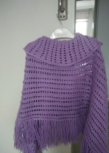 Mor Örgü Bohem Kız Çocuk Panço - Görsel 4