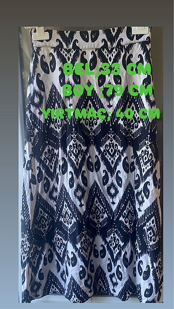 #ZARA MARKA DESENLİ YIRTMAÇLI ETEK