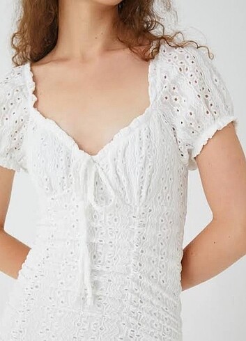 xs Beden Koton beyaz mini elbise