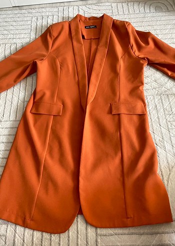 Kadın Uzun Kiremit Blazer Ceket
