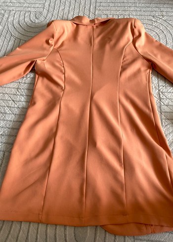 Diğer Somon Rengi Uzun Kesim Kadın Blazer Ceket