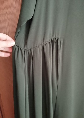 44 Beden Drapeli Siyah Uzun Kadın Elbise