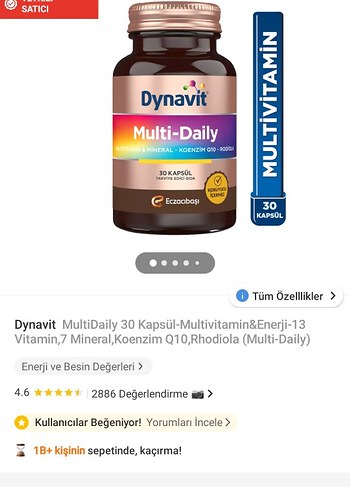 Dynavit Multi-Daily Vitamin ve Mineral Takviyesi - Görsel 5