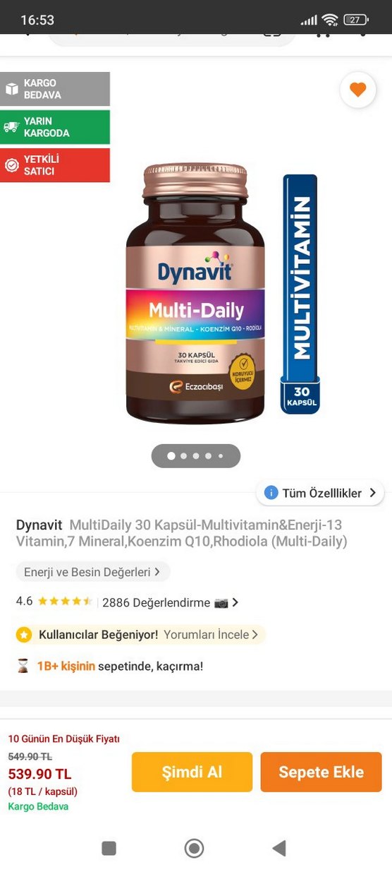 Dynavit Multi-Daily Vitamin ve Mineral Takviyesi - Görsel 5