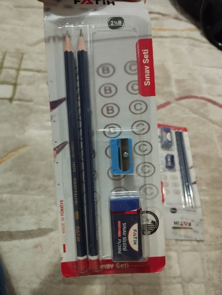 Sınav Seti 3'lü Kalem ve Açacak Seti - Görsel 2
