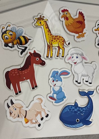 Yapboz (iki ve üç parçalı)Bebekler içn Çok Renkli Hayvan Figürlü - Görsel 2