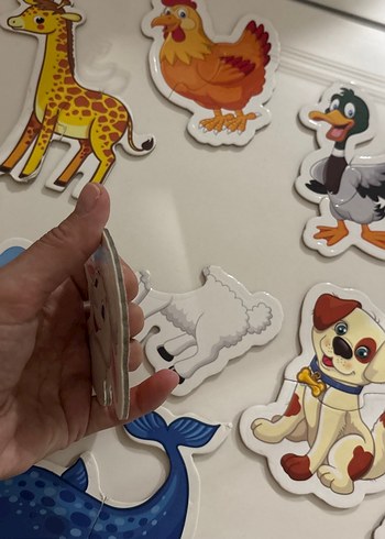 Yapboz (iki ve üç parçalı)Bebekler içn Çok Renkli Hayvan Figürlü - Görsel 6