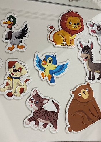 Yapboz (iki ve üç parçalı)Bebekler içn Çok Renkli Hayvan Figürlü - Görsel 3