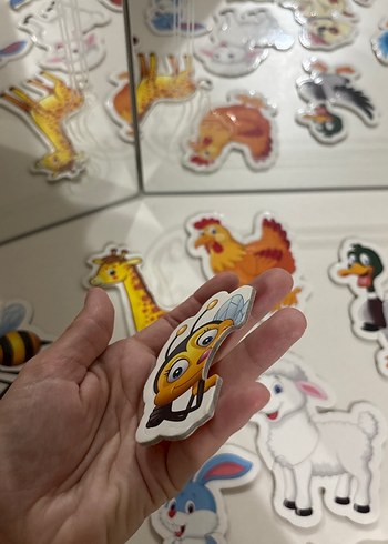 Yapboz (iki ve üç parçalı)Bebekler içn Çok Renkli Hayvan Figürlü - Görsel 5