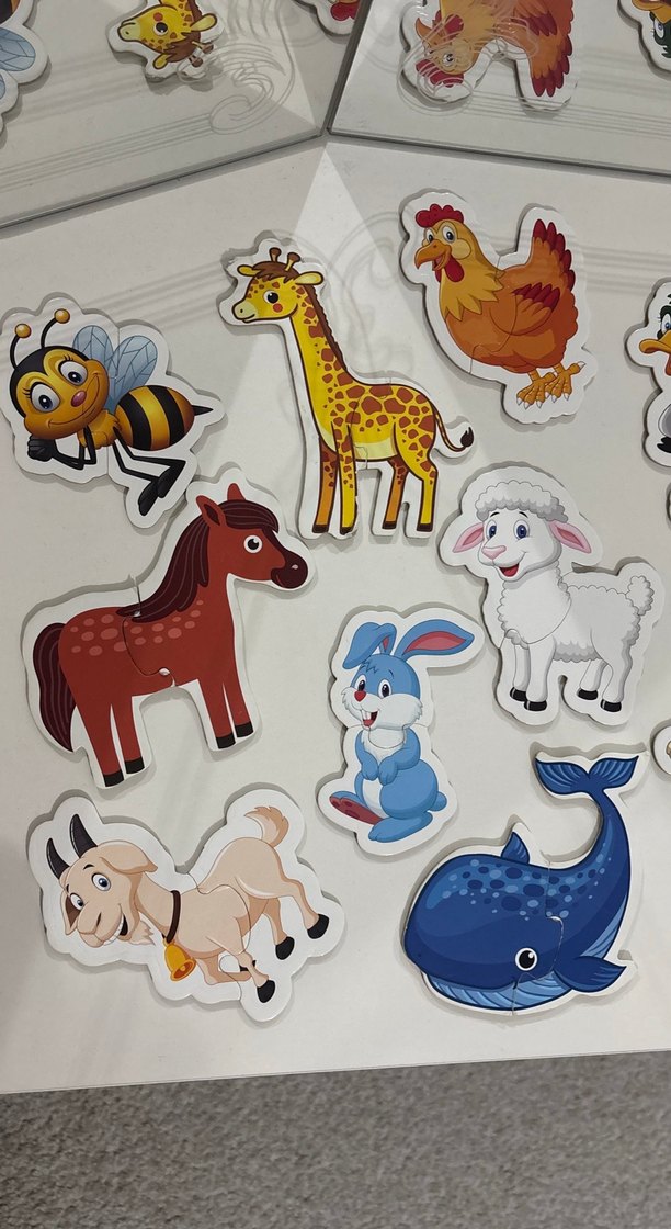 Yapboz (iki ve üç parçalı)Bebekler içn Çok Renkli Hayvan Figürlü - Görsel 2