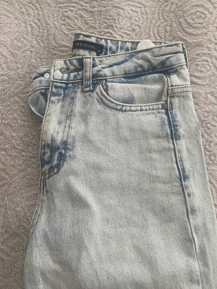 Gri Kadın Denim Pantolon  Regular Fit - Görsel 2