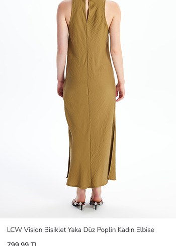 LCW Vision Kadın Bisiklet Yaka Uzun Elbise - Görsel 3