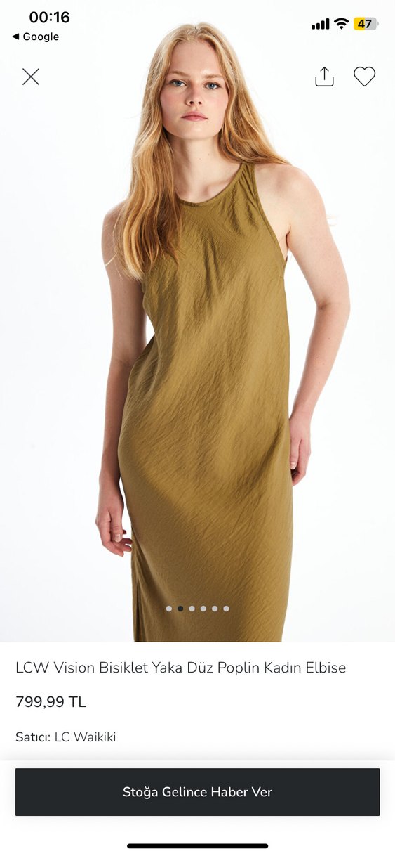 LCW Vision Kadın Bisiklet Yaka Uzun Elbise - Görsel 2