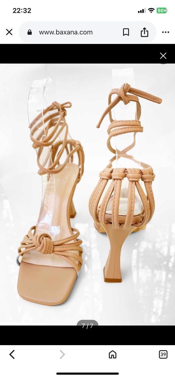 Bej Yılan Desenli Stiletto Topuklu Kadın Ayakkabı - Görsel 4