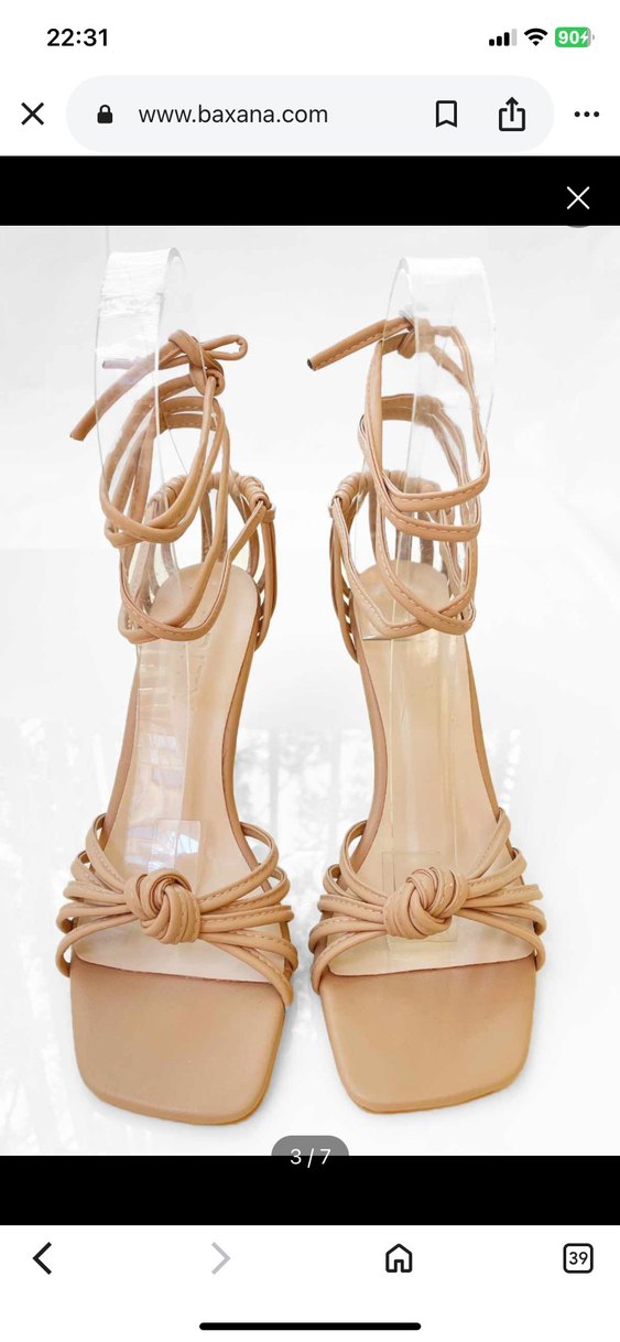 Bej Yılan Desenli Stiletto Topuklu Kadın Ayakkabı - Görsel 3