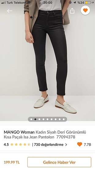 36 Beden siyah Renk Kadın siyah deri görünümlü jean pantolon