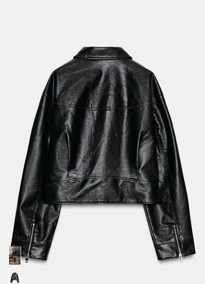 Zara deri ceket - Görsel 2