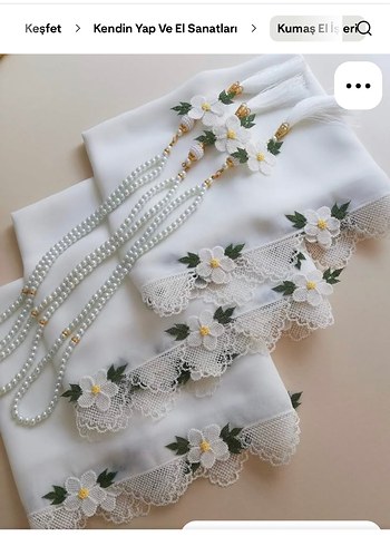İğne oyalı mevlüt örtüsü tespih hediye - Görsel 2