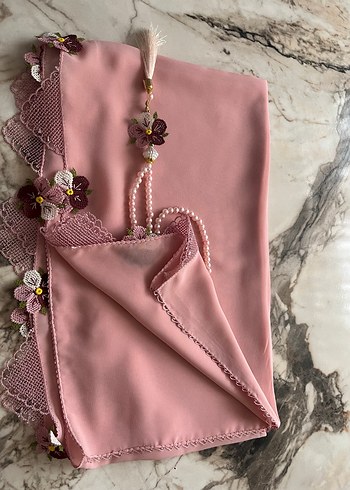 İğne oyalı mevlüt örtüsü tespih hediye - Görsel 4