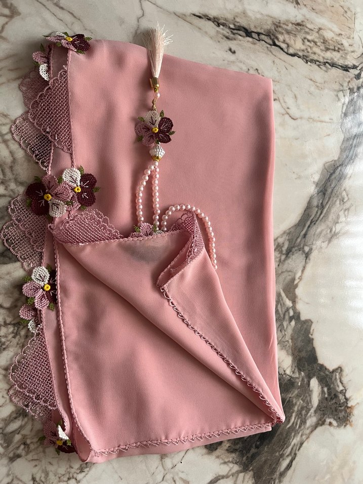 İğne oyalı mevlüt örtüsü tespih hediye - Görsel 4