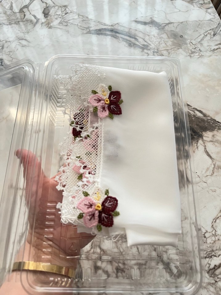 İğne oyalı mevlit örtüsü tespih hediye - Görsel 5