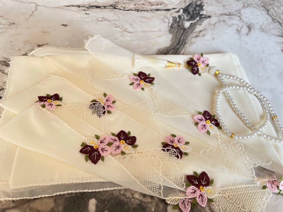 İğne oyası mevlüt örtüsü tespih hediye - Görsel 5