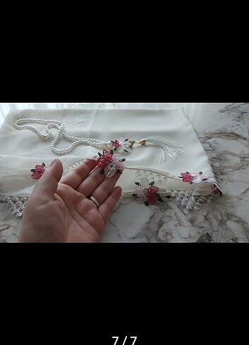 Iğne oyası namaz örtüsü tesbih hediye - Görsel 2