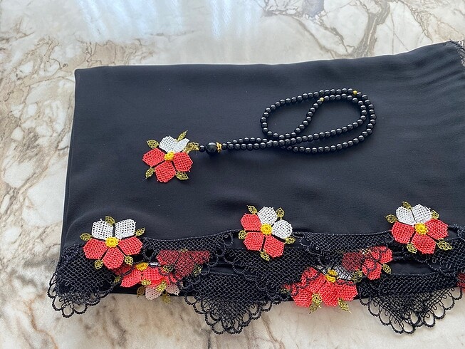 Igne oyası namaz örtüsü tespihli - Görsel 2