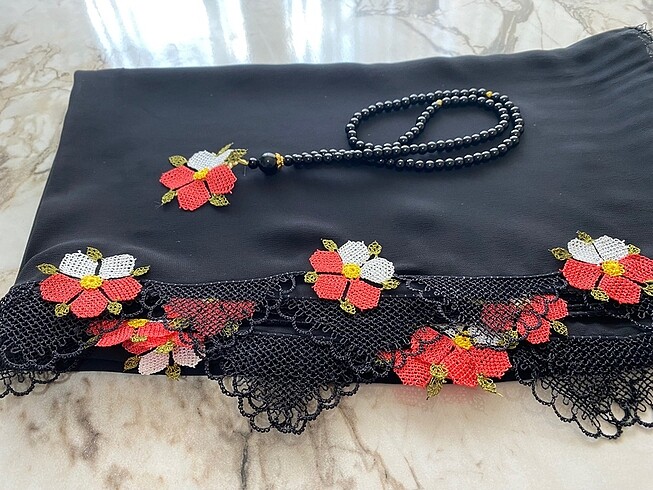 Igne oyası namaz örtüsü tespihli - Görsel 3