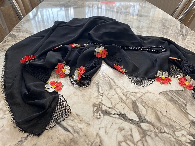 Igne oyası namaz örtüsü tespihli - Görsel 4